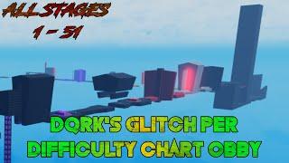 Dqrks Glitch Per Difficulty Chart Obby All Stages 1-51 ROBLOX Obby