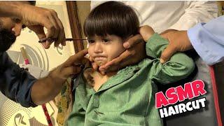 ASMR Crying Baby Haircut  So Much Crying Baby  Fast and aggressive barber 