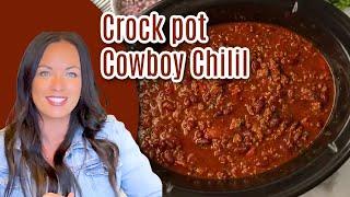 Easy Crock pot Cowboy Chili Recipe - The Best Crockpot Chili