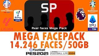 NEW MEGA FACEPACK FOOTBALL LIFE 24  14.246 FACES  50GB DE CARAS REALES #footballlife2024 #pes2021