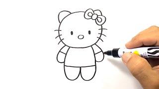 HOW TO DRAW HELLO KITTY Easy STEP BY STEP