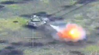 The battle of the T-72B3 tank of Russia with the T-72 tank of Ukraine