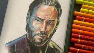 Keanu Reeves looks flipping Amazing in colour. Faber Castell polychromos. #keanureeves #colouring