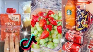 food restock and organizing fridge ASMR tiktok compilation 