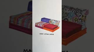 mahjong sofa 1971 #hanshopfer #rochebobois #interiordesign #furnituredesign #alcoholmarkers