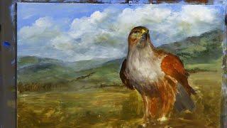 Mastering Wildlife Techniques Acrylic Painting Of A Hawk part 1