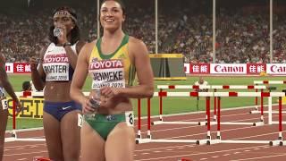 Michelle Jenneke 2015 in Australian shorts