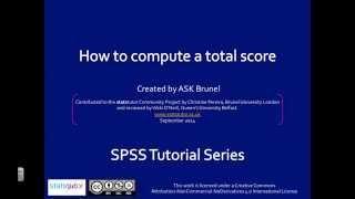 Compute a total score from several variables in SPSS