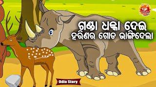 Ganda Dhakka Dei Harinara Goda Bhangidela - ଗଣ୍ଡା ଧକ୍କା ଦେଇ ହରିଣର ଗୋଡ ଭାଙ୍ଗିଦେଲା  Moral Story