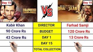 Bajrangi bhaijaan Movie vs Kisi ka bhai kisi ki Jaan Movie Day 15 Box office collection