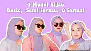 4 Model hijab dari yg basic sampai yg formal#tutorialhijabsegiempat #modelhijab