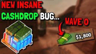 NEW INSANE CASHDROP CONSUMABLE GLITCH  1800 CASH ON WAVE 0  ROBLOX TOWER DEFENSE SIMULATOR TDS