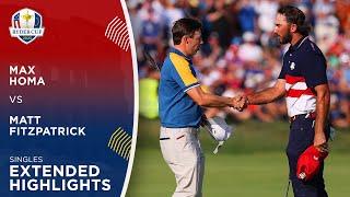 Max Homa vs Matt Fitzpatrick Extended Highlights  2023 Ryder Cup