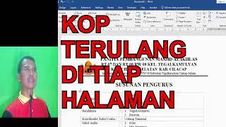 Kop Surat Terulang di Tiap Halaman di Ms Word @BudiKomputer