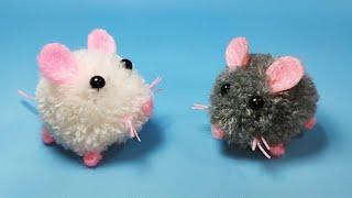 Cute Little Mouse Toys - Make Mouse Pompom Toys - Easy Woolen Crafts