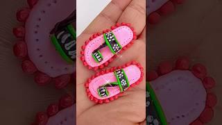 DIY How to Make Polymer Clay Miniature Doll Shoes  DIY Miniature Footwear  Easy craft  #Dolliyon