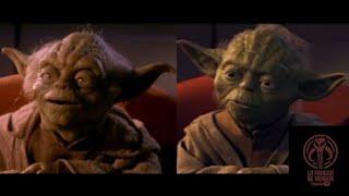 Comparativa de Yoda Marioneta y Yoda CGI de La Amenaza Fantasma