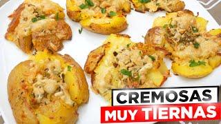 ¡APLASTALAS  PATATAS CON AJO Y TOMILLO Receta fácil y rápida.