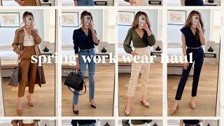 SPRING WORK WEAR HAUL  spring work outfits 2022  business casual work outfit ideas  Miss Louie