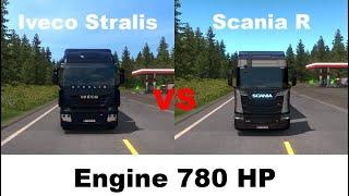 780HP Iveco Stralis vs 780HP Scania R Normal Roof - ets 2 - Drag Race