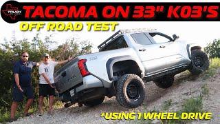 Can 33 BFG K03 Tires Get Our Tacoma Up The Hill In 1 Wheel Drive? - TTC Hill Test