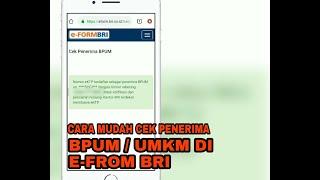 CARA CEK BPUM  UMKM DI E-From BRI