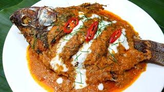 965 ฉู่ฉี่ปลานิลทอด แม่บอกกินปลาเยอะๆ จะได้แข็งแรง  Chu Chee Tilapia Fried fish in red curry
