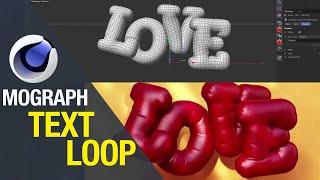 Text Animation Loop Tutorial with Cinema 4d Mograph & Dynamics