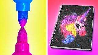 AWESOME ART HACKS & SCHOOL DIY IDEAS  First to Finish Art School Wins by 123 GO LIVE
