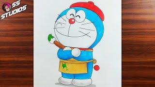 How to draw Artist Doraemon  Doraemon drawing