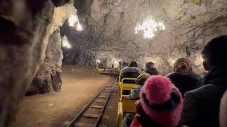 Underground Narrow Gauge Train in a Cave  Postojna Slovenia journey in 4K UHD