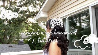 Crochet Mesh Pearl Headband Tutorial  beginner friendly