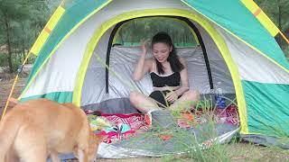 FULL 365 DAY SOLO CAMPING YOUNG GIRL SOLO OVERNIGHT CAMPING - TENT RELAXATION TO SOUNDS OF NATURE