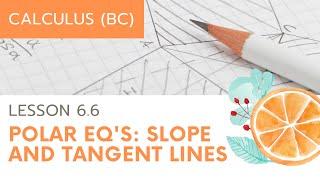 AP Calculus BC Lesson 6.6 Slope and Tangent Lines of Polar Curves