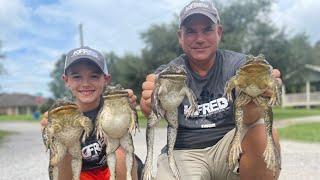 Took A Ten Year Old Fan Frogging For His Birthday Catch*Clean*CookSauce Piquant & Fried Frog Legs