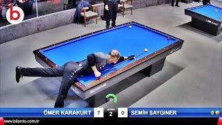 3 Cushion billiards SEMİH SAYGINER vs ÖMER KARAKURT  3 BANT BİLARDO ŞAMPİYONASI ANKARA