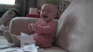 Baby Laughing Hysterically at Ripping Paper Original