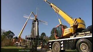 Removing Sails from Burseldon Windmill for Restoration - Junkyard Tom live on local TV News