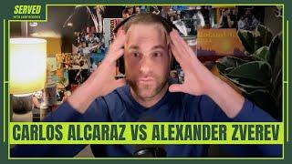 QUICK SERVE ALCARAZ VS ZVEREV REACTION VIDEO