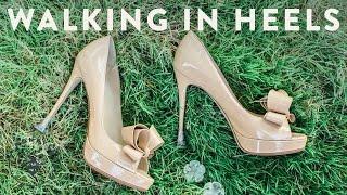 Walking In Grass Wearing Heels - Honeysuckle