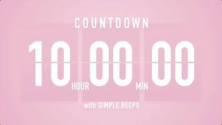 10 Hours Countdown Flip Clock Timer  Simple Beeps 