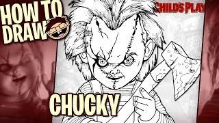 How to Draw CHUCKY THE DOLL Childs Play Movie Franchise  Narrated Easy Step-by-Step Tutorial