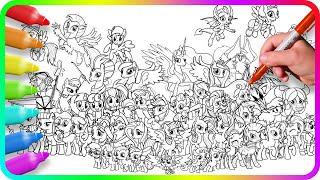 BIGGEST Coloring Pages MY LITTLE PONY. How to color My Little Pony. MLP. Easy Drawing Tutorial Art