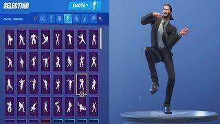 John Wick Dance Showcase With ALL Fortnite Season 9 NEW Emotes LOL @ His Facial Expressions