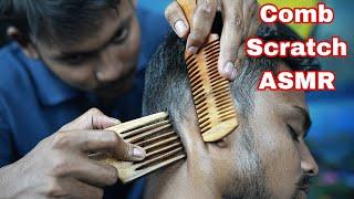 Sculp Scratching ASMR Massage With Wooden Comb  ASMR Comb Head Massage  ASMR Neck Cracking Massage