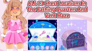 EASY ALL 13 Chest Locations In The Bathing Quarters And Vent Maze Royale High Campus 3 Update