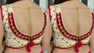 Blouse designs  cutting and stitching back neck blouse design  blouse back neck design