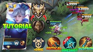 GLOBAL MIYA BEST HIGH DAMAGE BUILD & GUIDE TO RANK UP FASTER 100% BROKEEEEEN - Mobile Legends