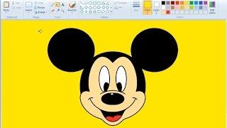 How to Draw Mickey Mouse in MS Paint