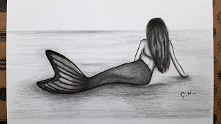 Deniz Kızı Nasıl Çizilir Harika Çizim Fikirleri Çizim Hobimiz Karakalem Kolay Çizimleri